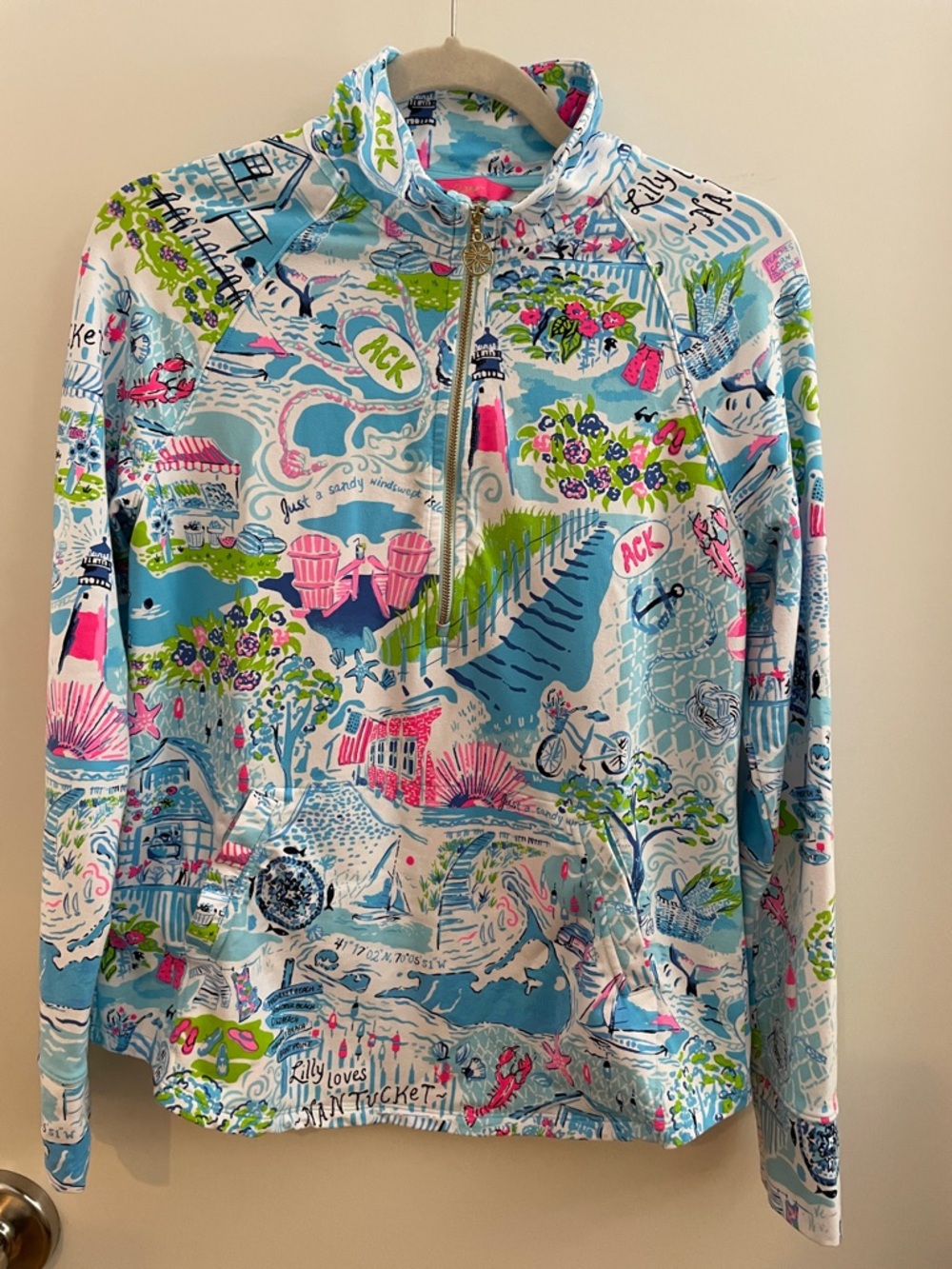 Lilly Pulitzer NANTUCKET Half-zip Popover Top Small